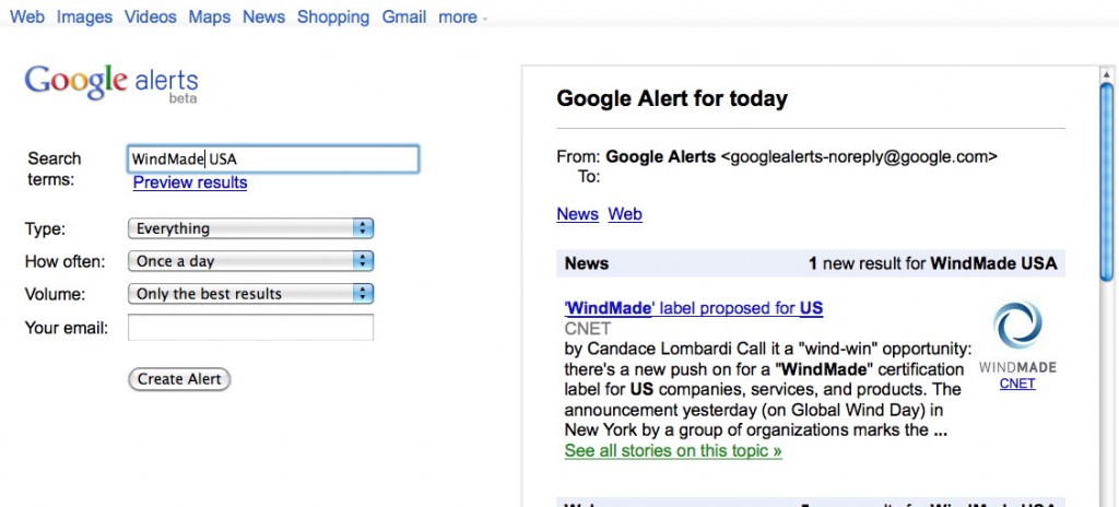 Google Alert preview screen: Tech buyers