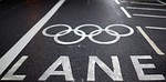 LONDON, ENGLAND - JULY 16:  An Olympic Lane ma...