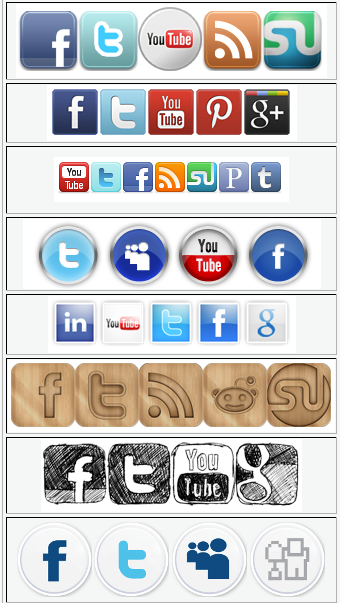 Social Media Button Sets